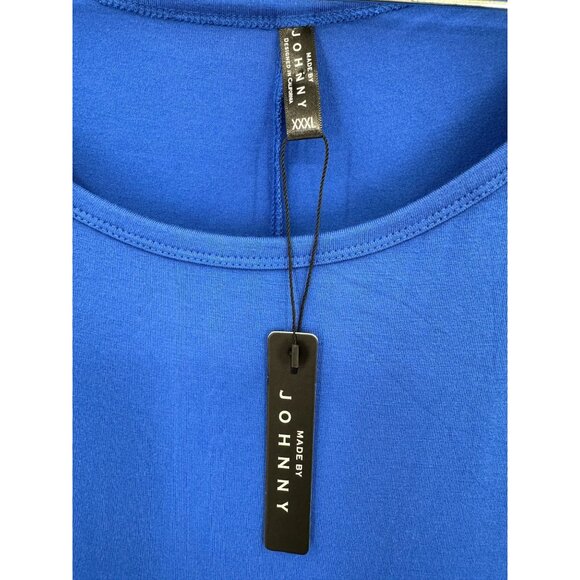 Johnny Women's Blue Tunic Top XXXL 3X Modal Jersey Doman Short Sleeve Casual NEW - Picture 4 of 5
